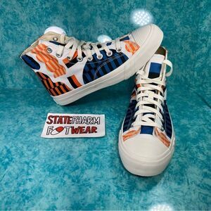 Pro Keds Hi Jessie Brown Abstract Print Men’s High Top Blue Orange Shoes